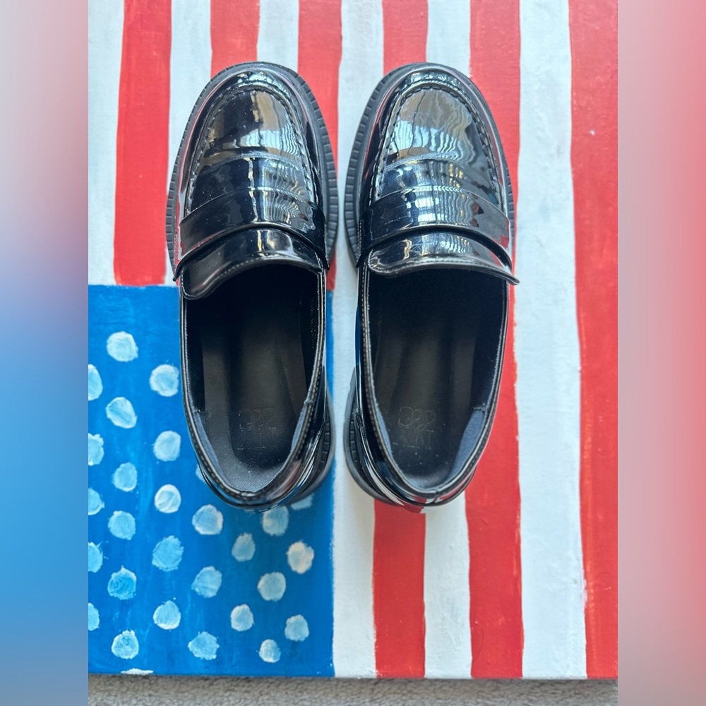 New York & Company Black Patent Slip-On Penny Loafers - Picture 4 of 8